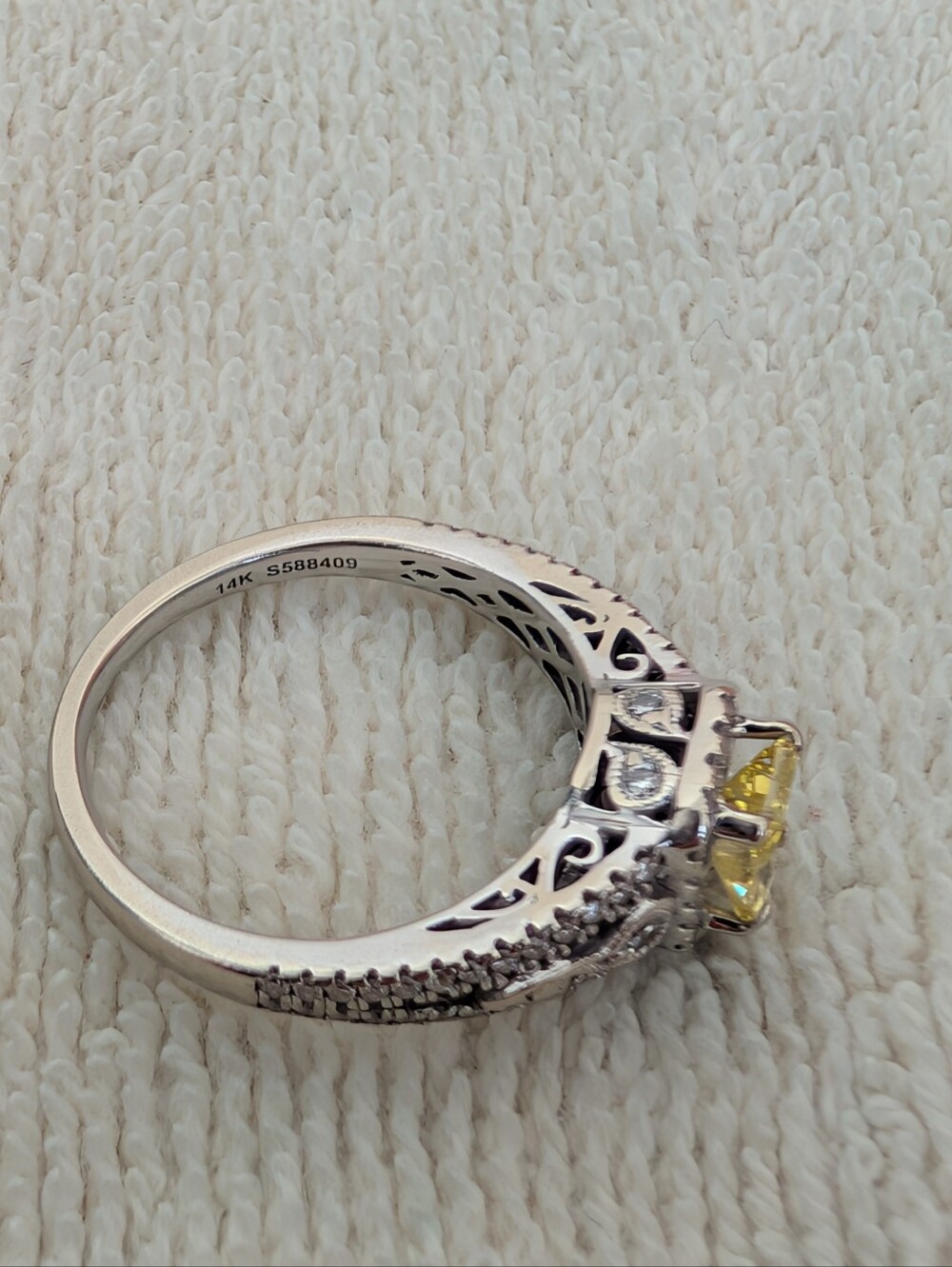 Canary Diamond Gabriel And Co. Engagement Ring - Picture 9 of 9